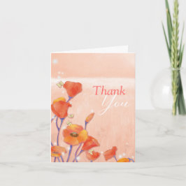 Cartão De Agradecimento Poppy Field Weding Obrigado