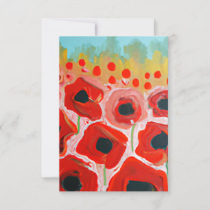 Cartão De Agradecimento Poppy Fields