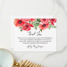 Cartão De Agradecimento Poppy Funeral Thank You Card Bereavement