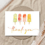 Cartão De Agradecimento Popsicle Ready to Pop Baby Shower<br><div class="desc">Say thank you with style using this editable Popsicle Baby Shower Thank You Card. A beautiful way to show appreciation,  highlight the moment,  and express love to everyone who celebrated with you.
BS121</div>