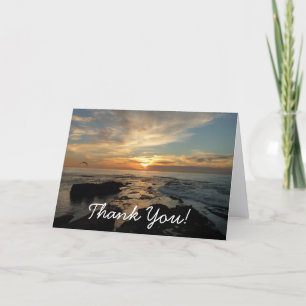 Cartão De Agradecimento Pôr do sol em San Diego I Paisagem marinha da Cali