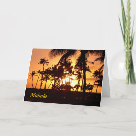 Cartão De Agradecimento Por do sol Mahalo