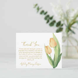 Cartão de Agradecimento por Funeral de Tulipa Luto