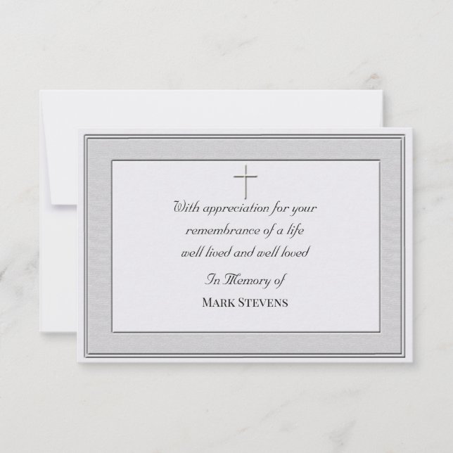 Cartão de Agradecimento por Sincronia Simples (Tex (Frente)