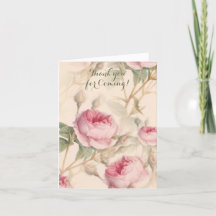 Cartão de Agradecimento por Vir com Padrão Floral 