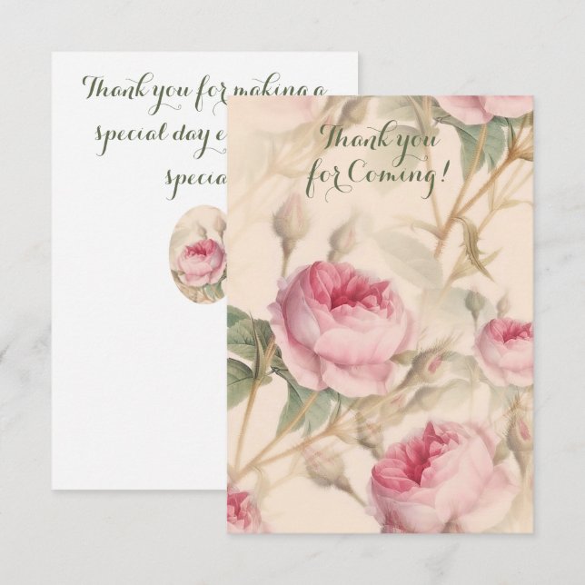 Cartão de Agradecimento por Vir Elegante Padrão Fl (Frente/Verso)