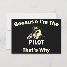 Cartão De Agradecimento  Porque Eu Sou O Piloto, É Por Isso  Custom Aviati