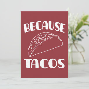 Cartão De Agradecimento Porque Tacos      