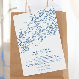 Cartão De Agradecimento Portland Maine Wedding Welcome Itinerary