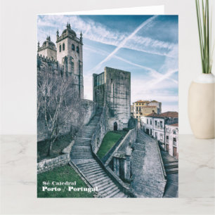 Cartão De Agradecimento Porto, Portugal Catedral e Câmara Municipal Antiga