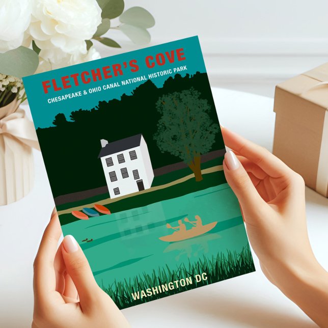 Cartão De Agradecimento Poster de viagens Retro Fletcher Cove Washington D (Criador carregado)