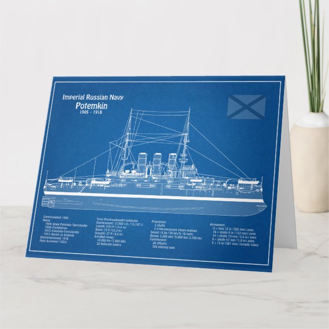 Cartão De Agradecimento Potemkin - Entregar planos de projeto ABD (Frente)