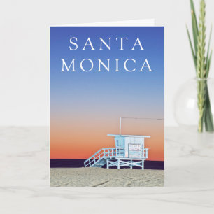 Cartão De Agradecimento Praia de Santa Mônica   Los Angeles, Califórnia