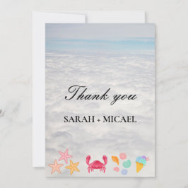 Cartão De Agradecimento Praia de Verão com Aquarela Moderna