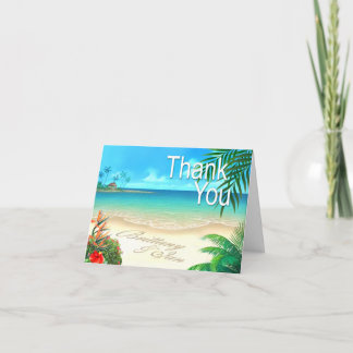 Cartão De Agradecimento Praia exótica (peça que eu pnha seus nomes na