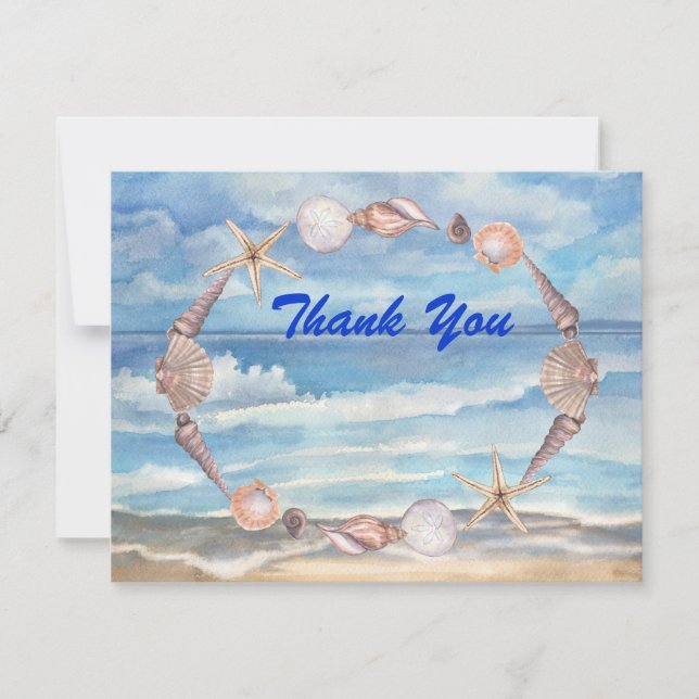 Cartão De Agradecimento Praia Obrigado (Frente)