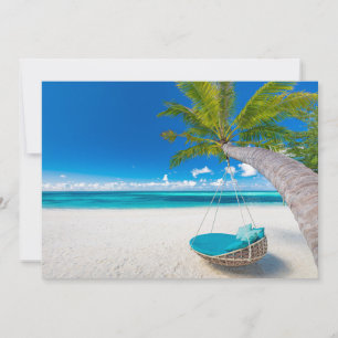 Cartão De Agradecimento Praias Tropicais   Planície tropical Swing em prai