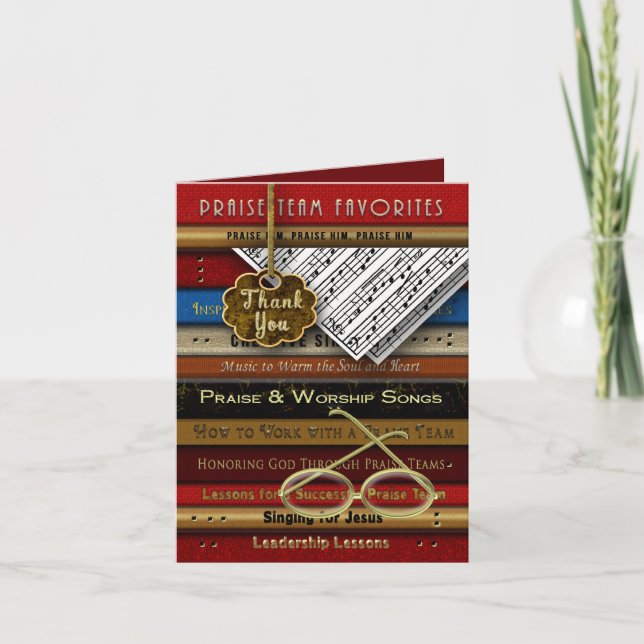 CARTÃO DE AGRADECIMENTO PRAISE TEAM OBRIGADO - LIVROS DE MÚSICA, MÚSICA DE (Frente)