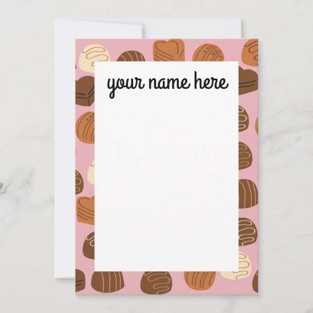 Cartão De Agradecimento Pralinas de Chocolate Personalizadas Obrigado Cart (Frente)