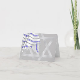 Cartão De Agradecimento Prayer Shawl Tallit Blue Silver Star de David