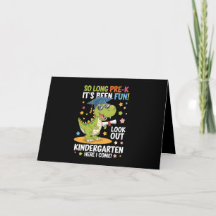 Cartão De Agradecimento Pré K Formando Jardim Infantil Dinossauro T Rex