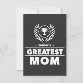 Cartão De Agradecimento Prêmio de MÃE Mais Adorável do Mundo Dia das Mães