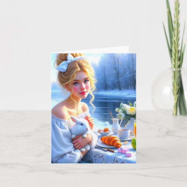 Cartão De Agradecimento Prendre le thé avec Alice, carte pour tous  (Frente)