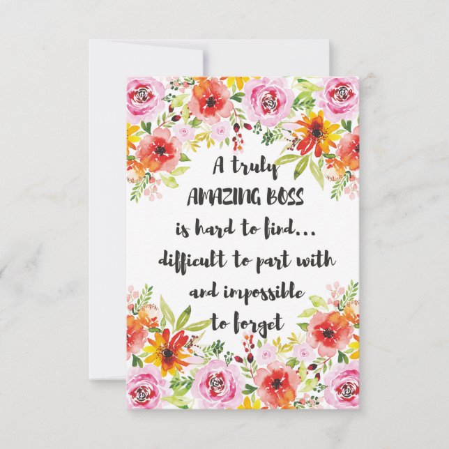 Cartão De Agradecimento Presente de Apreciação do Excelente Chefe de Cotaç (Frente)