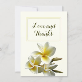 Cartão De Agradecimento Presente de Casamento de Plumeria Love and Obrigad