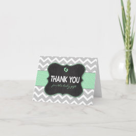 Cartão De Agradecimento presente de chá de fraldas Mint Chalkboard - obrig