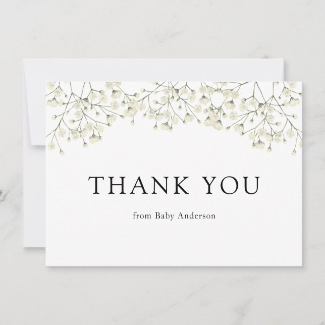 Cartão De Agradecimento Presente de Chuveiro de Bebê (Frente)