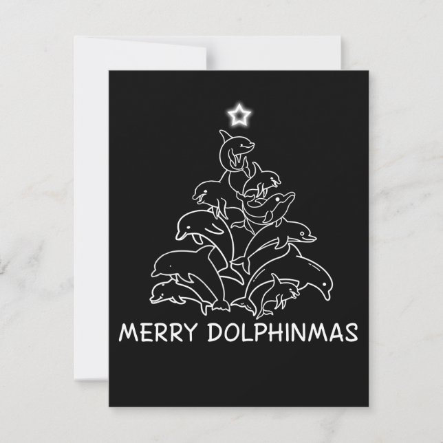 Cartão De Agradecimento Presente de Dolphin Lover| Dolphin Merry Christmas (Frente)