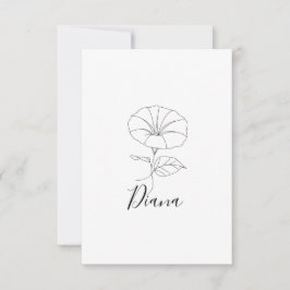 Cartão De Agradecimento Presente de Flor de Nascimento Glória da Manhã de 