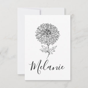 Cartão De Agradecimento Presente de Nascimento do Aster de Setembro Person