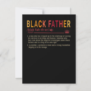 Cartão De Agradecimento Presente de Pai  Definição Pai Black Padre Gift