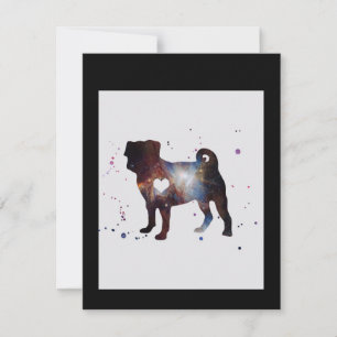 Cartão De Agradecimento Presente de Sobrecarga da Nebula Pug Dog Lover