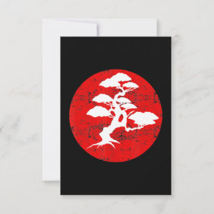 Cartão De Agradecimento Presente de Sun Karate Vermelho de Árvore Bonsai 
