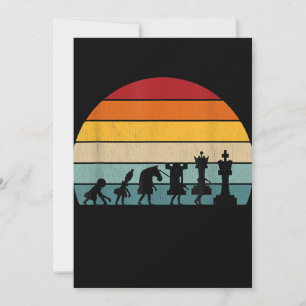 Cartão De Agradecimento Presente De Vintage Retro De Evolução De Xadrez