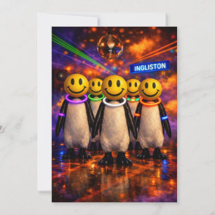 Cartão De Agradecimento Presente do Raver de Edimburgo Desfile de Pinguim
