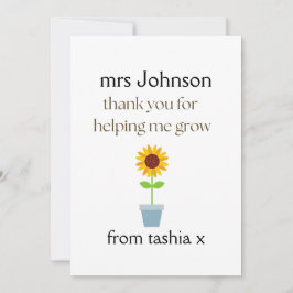 Cartão De Agradecimento Presente personalizado de professor, presente de p