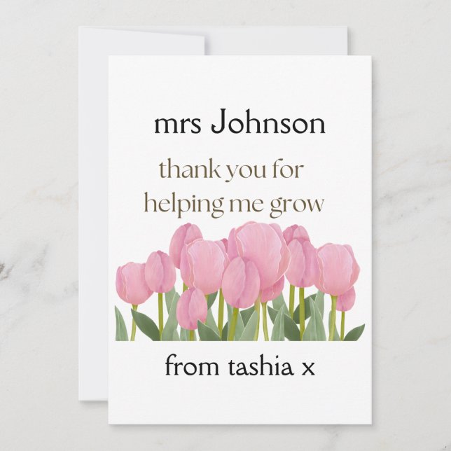 Cartão De Agradecimento Presente personalizado de professor, presente de p (Frente)
