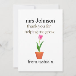 Cartão De Agradecimento Presente personalizado de professor, presente de p