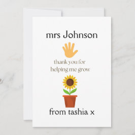 Cartão De Agradecimento Presente personalizado de professor, presente de p