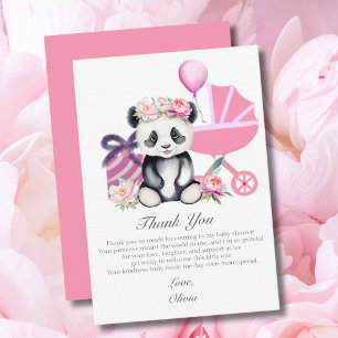 Cartão De Agradecimento Presentes de Chás de Bebê Panda Bebê Obrigado