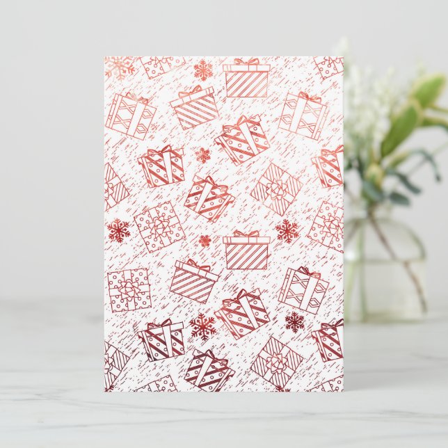 Cartão De Agradecimento Presentes de Natal 5 (Em pé/Frente)