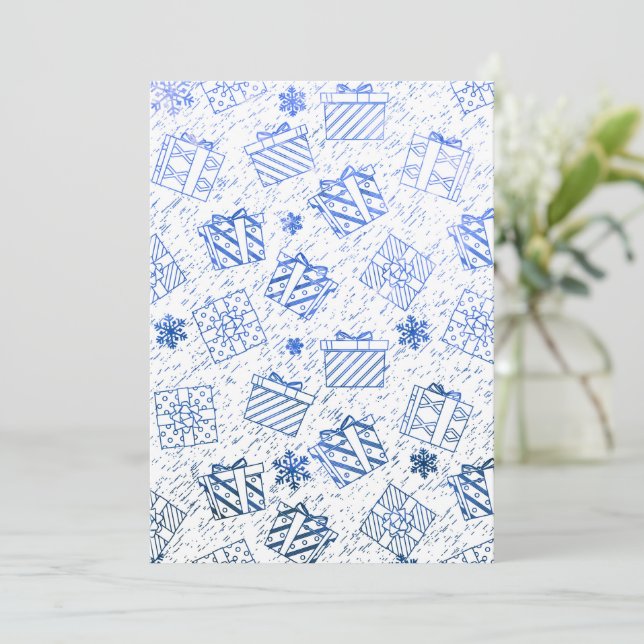 Cartão De Agradecimento Presentes de Natal 6 (Em pé/Frente)