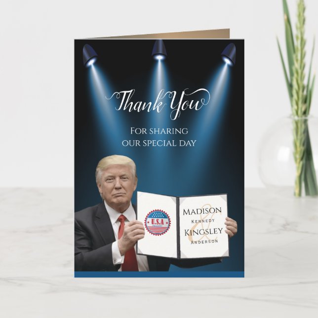Cartão De Agradecimento Presidente Trump 🇺 🇸 ✨ Personalidade Patriótica  (Frente)