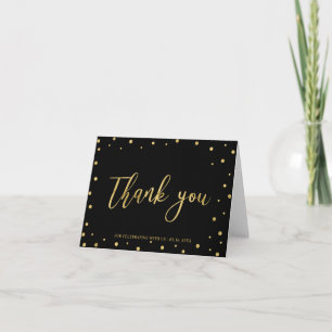Cartão De Agradecimento Preto & Dourado   Obrigado Casamento, Chá de Bebê,
