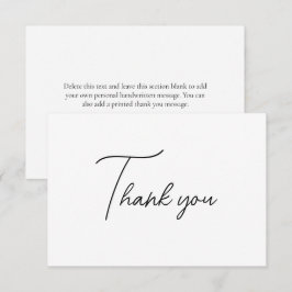 Cartão De Agradecimento Preto e branco minimalista moderno