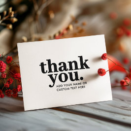 Cartão de Agradecimento | Preto e Branco Retrô